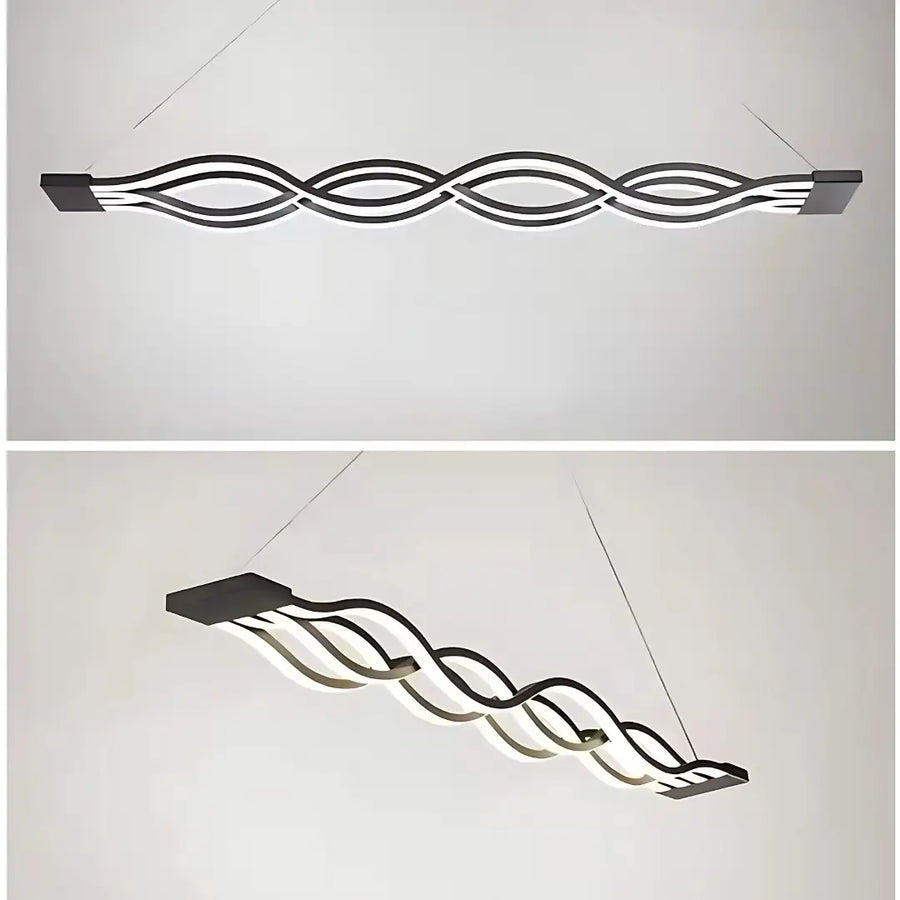 Żyrandol wiszący LED z pilotem WAVE, 100 W, regulowana wysokość, zimne/ciepłe/neutralne światło, ściemnialny, czarny