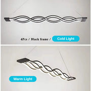 Żyrandol wiszący LED z pilotem WAVE, 100 W, regulowana wysokość, zimne/ciepłe/neutralne światło, ściemnialny, czarny