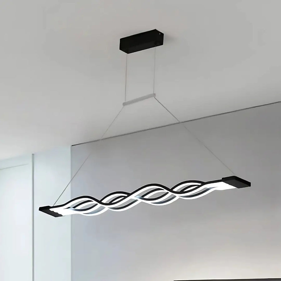 Żyrandol wiszący LED z pilotem WAVE, 100 W, regulowana wysokość, zimne/ciepłe/neutralne światło, ściemnialny, czarny