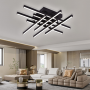 Żyrandol LED z pilotem Aroldo, 90 W, 8 elementów, światło zimne/ciepłe/neutralne, ściemnialny, czarny