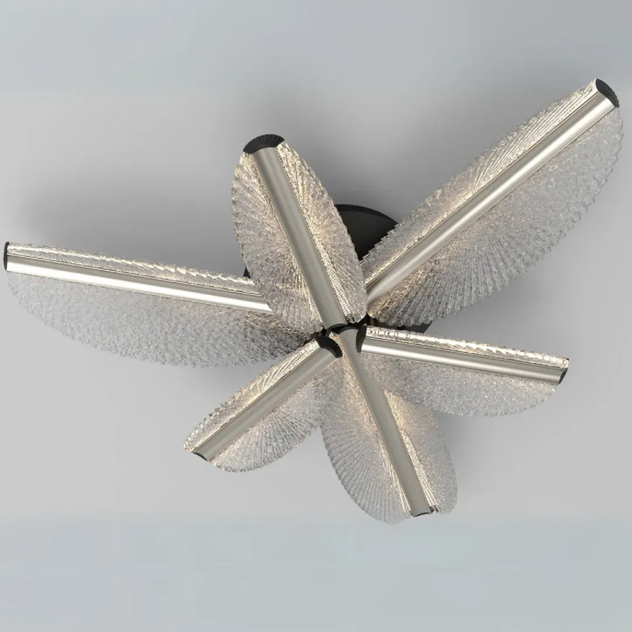 Żyrandol LED TULLIO 35 W z pilotem, 6 płatków, światło zimne/ciepłe/neutralne, ściemnialny, czarny