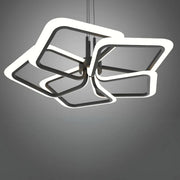 Żyrandol wiszący LED z pilotem RIMINI 85W, 5 kwadratów, światło zimne/ciepłe/neutralne, ściemnialny, czarny