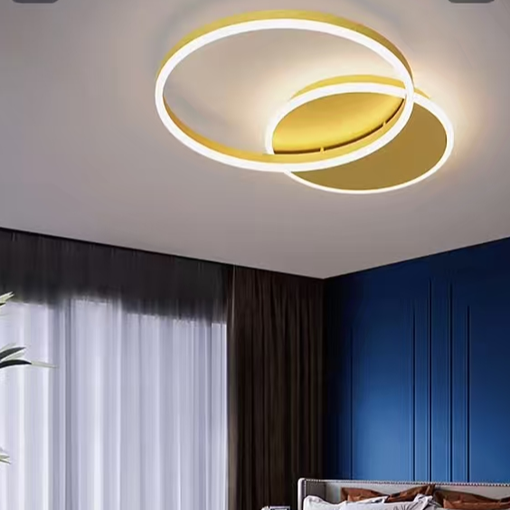 Żyrandol LED Dario, 2 koła, 36 W, światło zimne/ciepłe/neutralne, złoty