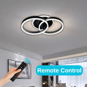 Żyrandol LED z pilotem RIGA LILITH 55 W, 2 okręgi, światło zimne/ciepłe/neutralne, ściemnialny, czarny