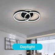 Żyrandol LED z pilotem RIGA LILITH 55 W, 2 okręgi, światło zimne/ciepłe/neutralne, ściemnialny, czarny