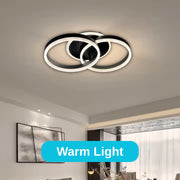 Żyrandol LED z pilotem RIGA LILITH 55 W, 2 okręgi, światło zimne/ciepłe/neutralne, ściemnialny, czarny
