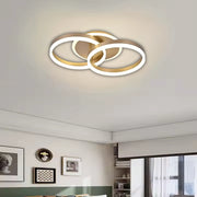 Żyrandol LED DARIO 55W z pilotem, 2 okręgi, światło zimne/ciepłe/neutralne, ściemnialny, złoty 