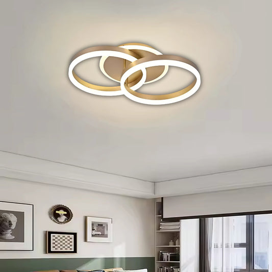 Żyrandol LED z pilotem Stephanie 100W ściemnialny złoty