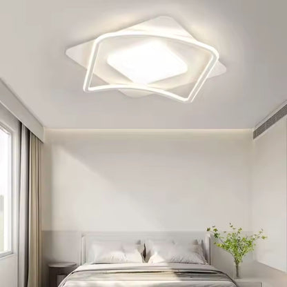 LED żyrandol z nowoczesnym pilotem 106W, 2 kwadraty, zimno/gorące/neutralne światło, niestabilne, białe