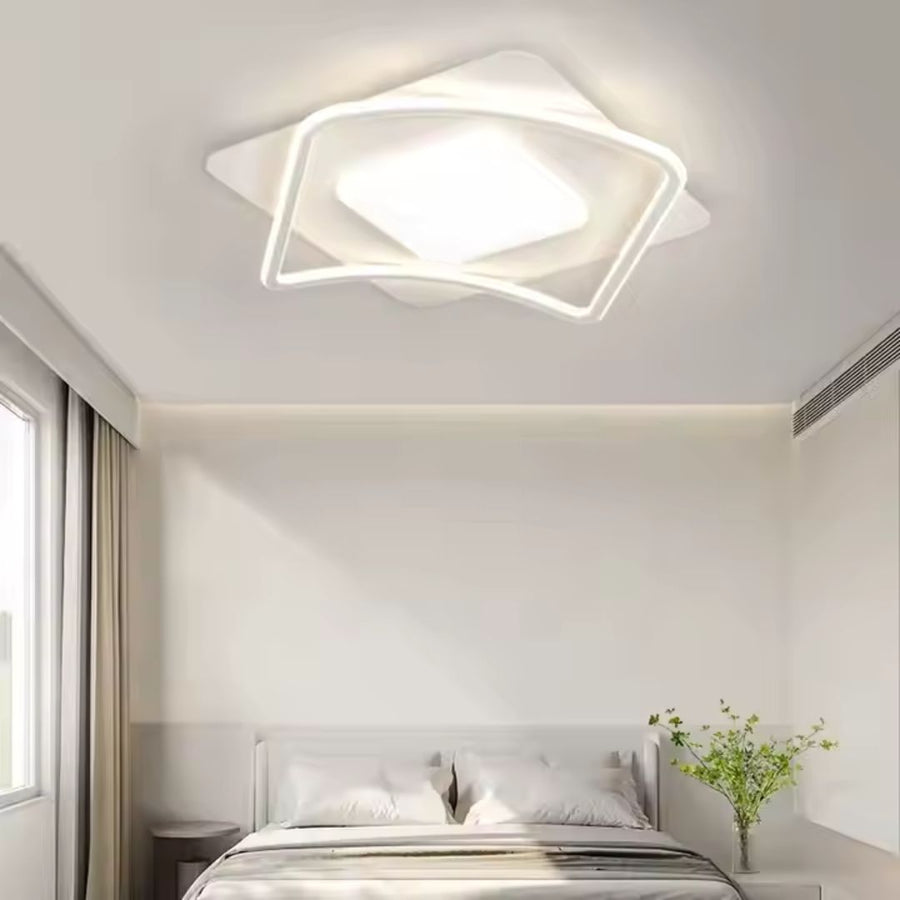 LED żyrandol z nowoczesnym pilotem 106W, 2 kwadraty, zimno/gorące/neutralne światło, niestabilne, białe