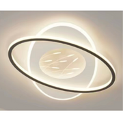 LED żyrandol z pilotem 125 W, owalnym, zimnym/gorącym/neutralnym światłem, niestabilnym, czarnym