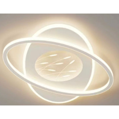 LED żyrandol z pilotem 125 W, owalnym, zimnym/gorącym/neutralnym światłem, niestabilnym, białym