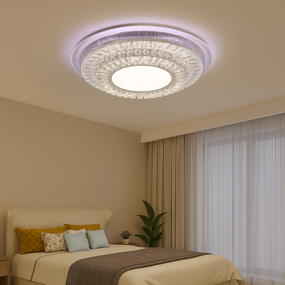 LED żyrandol z pilotem miralux RGB, 70W, niebieski/zimny/ciepły światło, biały, biały