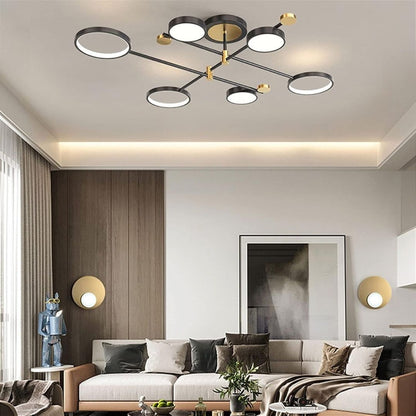 Żyrandol LED MARIA z pilotem, 63 W, 6 elementów, światło ciepłe/zimne/neutralne, ściemnialny, czarny