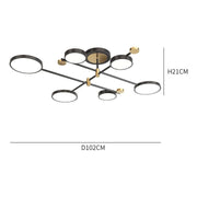 Żyrandol LED MARIA z pilotem, 63 W, 6 elementów, światło ciepłe/zimne/neutralne, ściemnialny, czarny