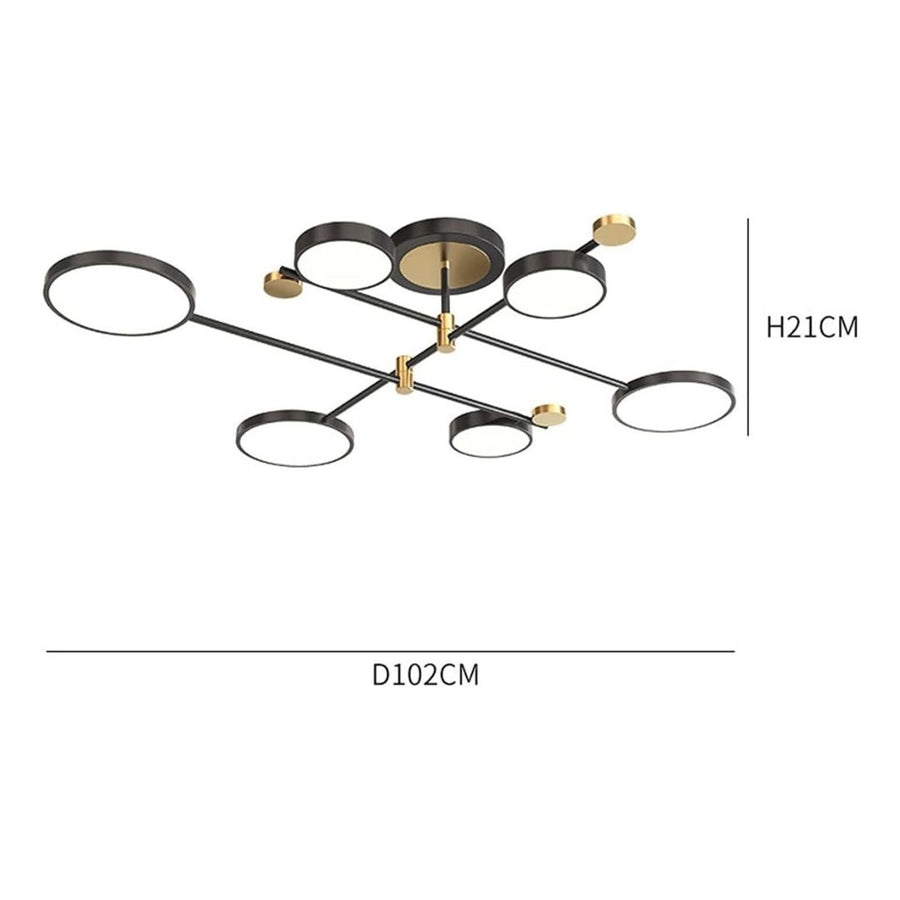Żyrandol LED MARIA z pilotem, 63 W, 6 elementów, światło ciepłe/zimne/neutralne, ściemnialny, czarny