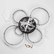 Żyrandol LED BETTY 82W z pilotem, 6 okręgów, światło zimne/ciepłe/neutralne, ściemnialny, czarny
