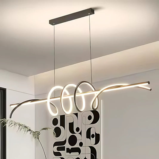Żyrandol wiszący LED RIBBON 66W z pilotem, liniowy, światło zimne/ciepłe/neutralne, ściemnialny, czarny, regulowana wysokość