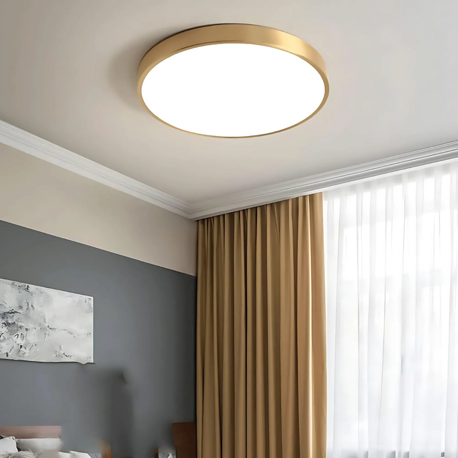 Lampa sufitowa LED, 48 W, zimne światło, złota