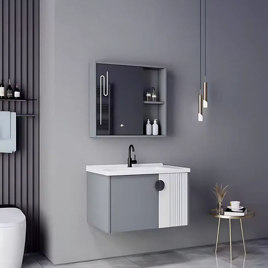 Zestaw mebli łazienkowych MYKONOS, 80x40 cm, 2 sztuki, szaro-biały