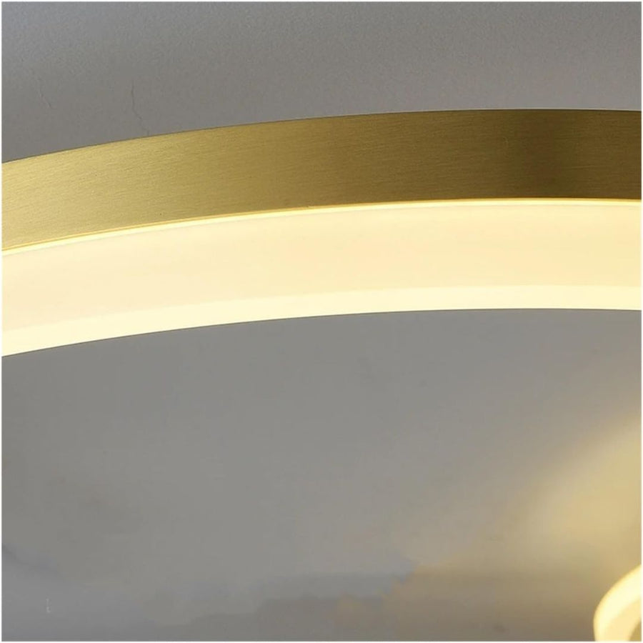 Żyrandol LED z pilotem DARIO, 4 okręgi, 103 W, światło ciepłe/zimne/neutralne, ściemnialny, złoty