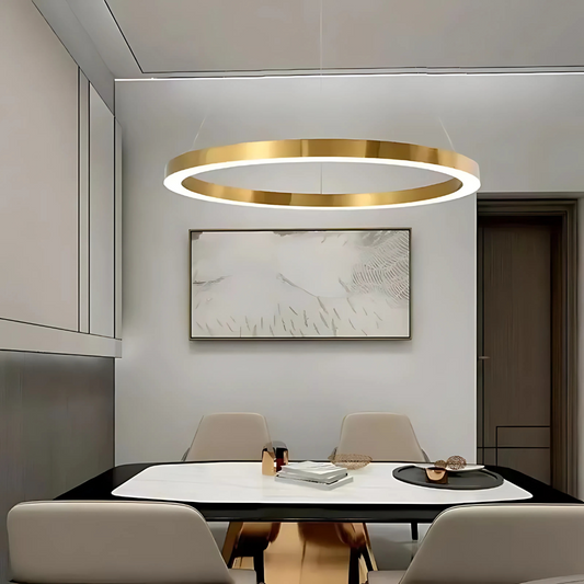 Żyrandol Anina LED, 24W, Zimne/Ciepłe/Neutralne światło, Złoty