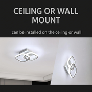 Żyrandol LED VERTEX Matrix, nakładające się diamenty, metalowe ramki, 11W, 2 diamenty, światło zimne/ciepłe/neutralne 3000K/4000K/6000K, biały