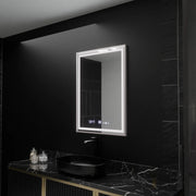 Prostokątne lustro LED 60x80cm Verite Imperial Silver Motion Glow Marcello Defog System Zegar i termometr Ściemnialny 