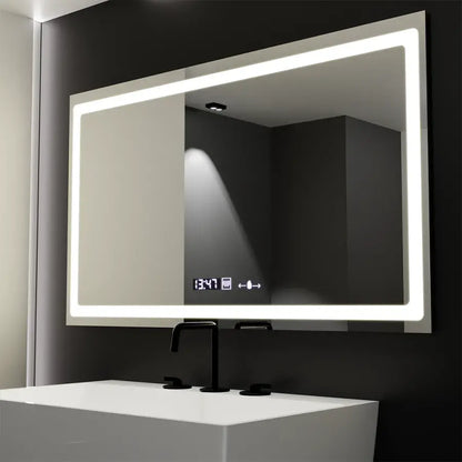 Prostokątne lustro LED 120X70cm Radiant MotionGlow Sensor Marcello Defog System Zegar i termometr Ściemnialny