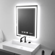 Prostokątne lustro LED 45x60cm Verite MotionGlow Marcello Defog System Zegar i termometr Ściemnialny 