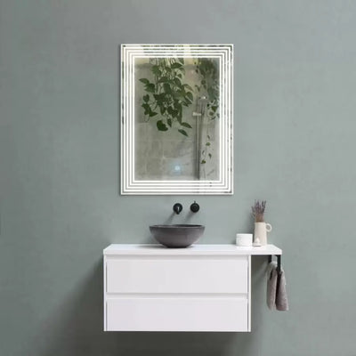 Prostokątne lustro LED, przeciwmgielne, 60x80cm, ADIS Basic Touch 