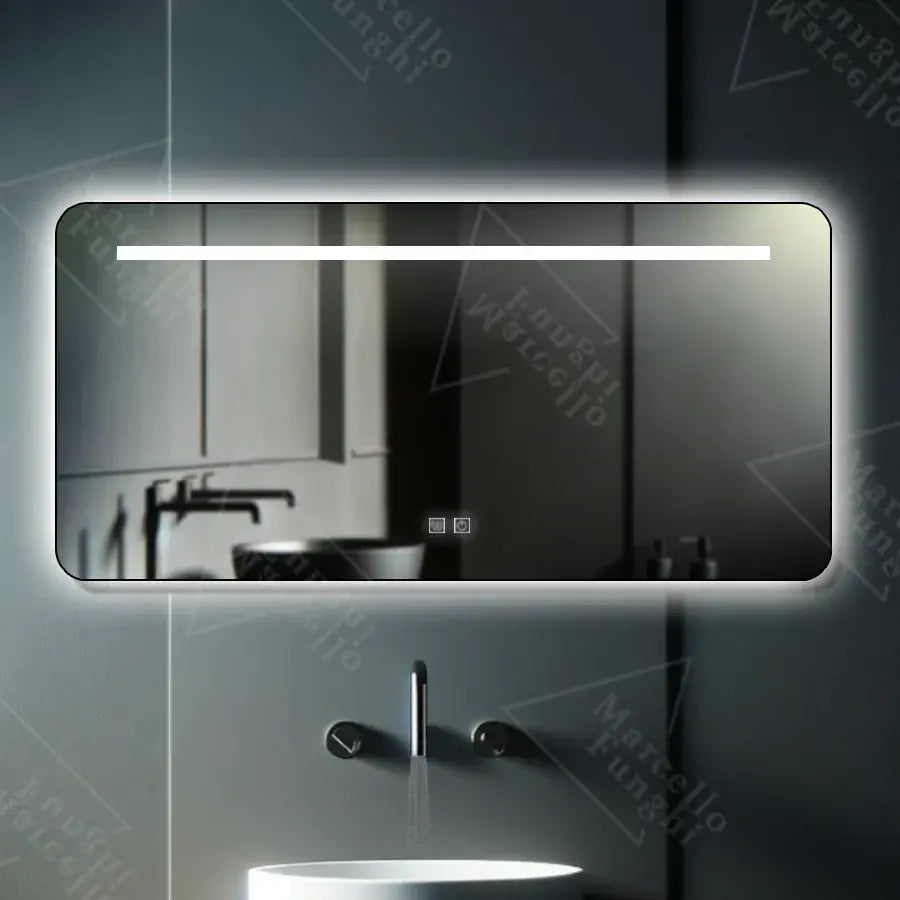 Lustro LED Estassia Touch, System Defog, 110x65 cm, kolekcja Marcello Funghi