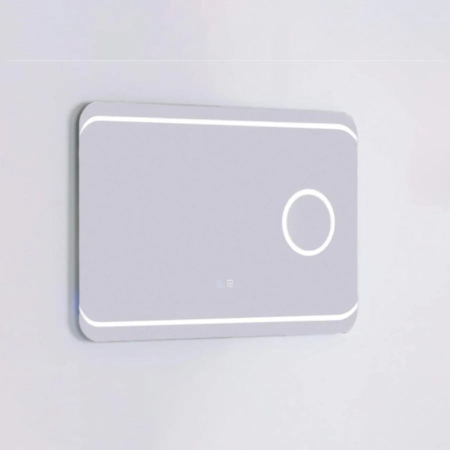 Lustro LED prostokątne 80x60cm z systemem Touch Defog, lupa kosmetyczna