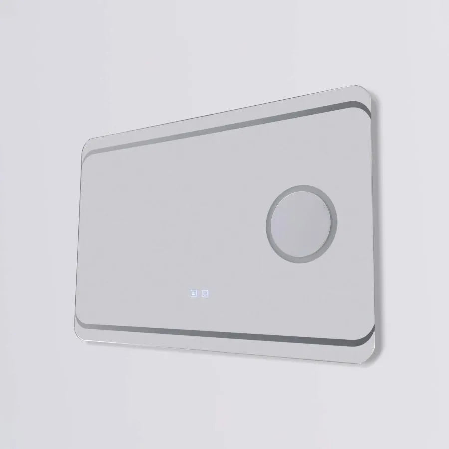 Lustro LED prostokątne 80x60cm z systemem Touch Defog, lupa kosmetyczna