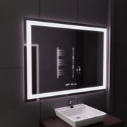 Lustro LED prostokątne 120x80cm Vérité MotionGlow Marcello, system przeciwmgielny, termometr i zegar, ściemnialne 