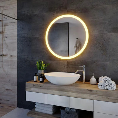 Okrągłe lustro LED, 50 cm, Noxia Touch, system przeciwmgielny, ściemnialne