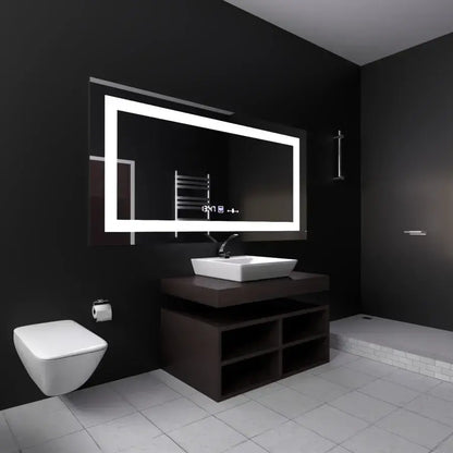 Prostokątne lustro LED 120x60cm Verite MotionGlow Marcello Defog System Zegar i termometr Ściemnialny 