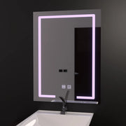 Lustro prostokątne LED 60x80cm, dotykowe Vesta, system przeciwmgielny, ściemnialne