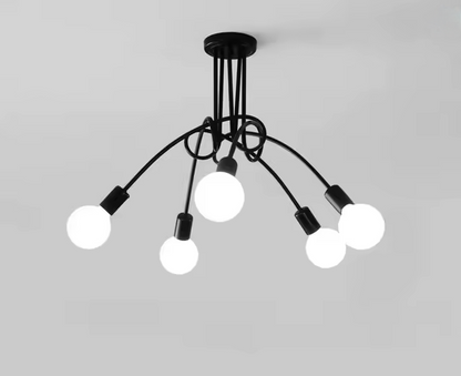 Żyrandol Modernistyczny Penta 5, 5x E27, Czarny, Nowoczesny Design