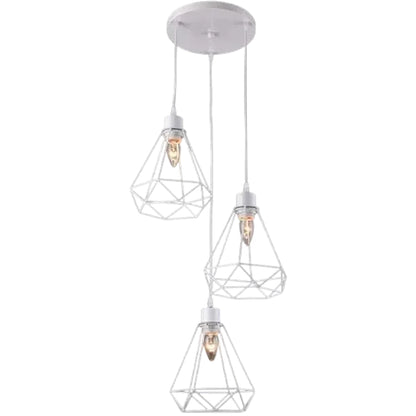 Żyrandol w kształcie diamentu, STRUKTUR, 3xE27, biały, metal