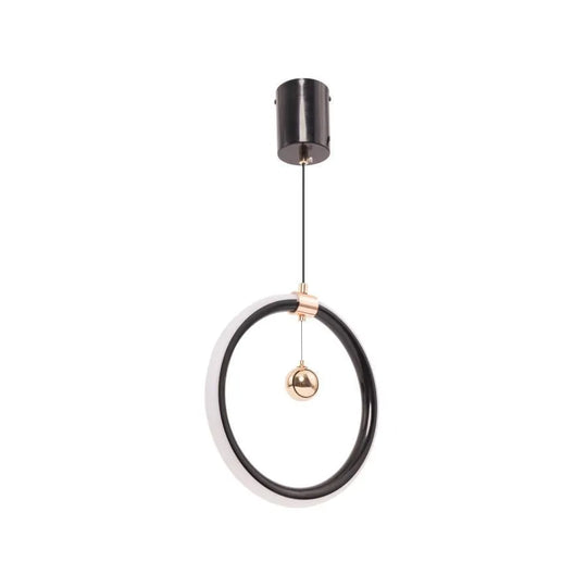 Lampa wisząca LED HAL 24W, światło zimne/ciepłe/neutralne, błyszczące czarne złoto, regulowana wysokość Nowoczesne żyrandole Domyślny tytuł Alessandro Design