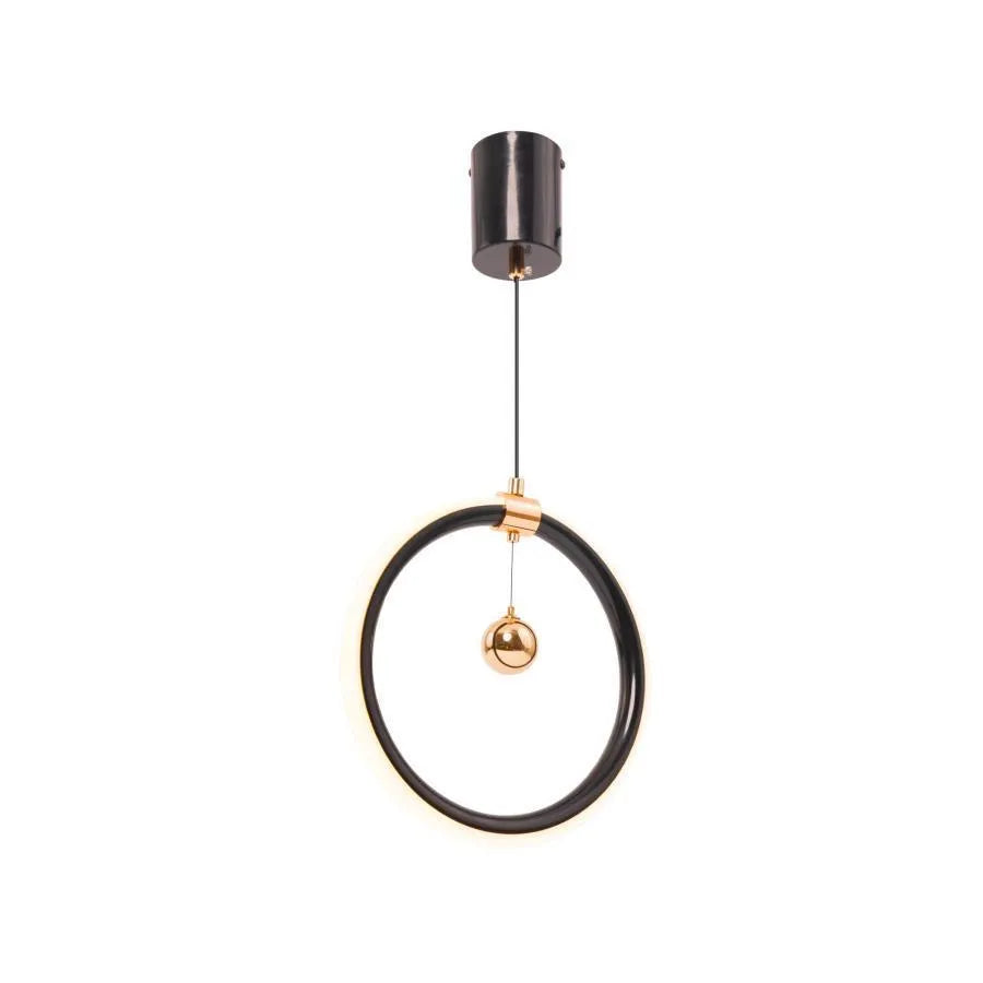 Wisząca lampa Hal LED, 24 W, 2,4 GHz, ściemnialna, metalowa, czarno-złota 