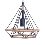 Wisząca lampa Milano, 1*E27, czarna, metal i lina