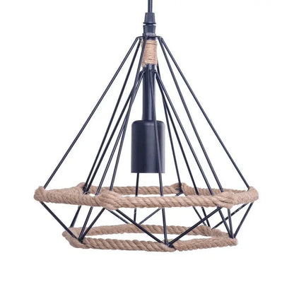 Wisząca lampa Milano, 1*E27, czarna, metal i lina