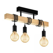 Żyrandol Timber Trio, 3xE27, czarny, drewno