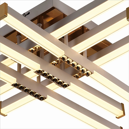 Żyrandol LED z pilotem LT178/6WH, 84W, 6 elementów, światło zimne/ciepłe/neutralne, możliwość przyciemniania, biały