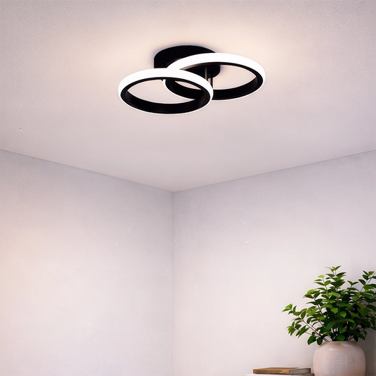 Żyrandol LED VERTEX CIRCULA 21W, 2 koła, metalowe ramki, światło zimne/ciepłe/neutralne 3000K/4000K/6000K, czarny, metal