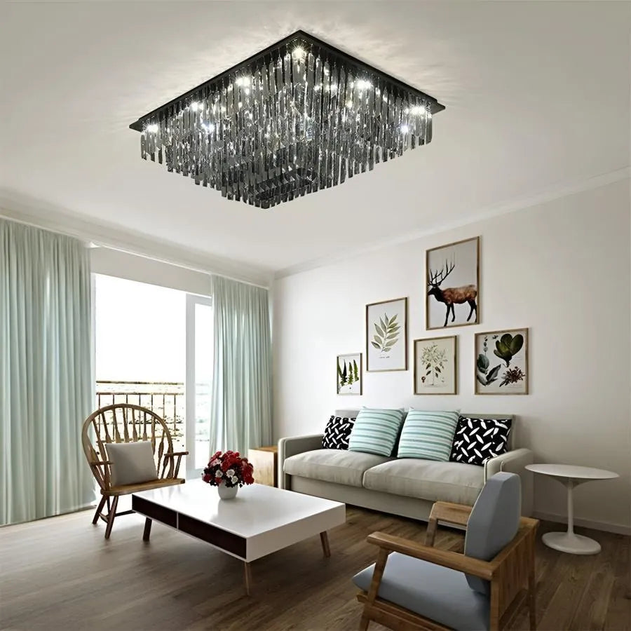 Żyrandol kryształowy LED 57W, Xanthi, srebrny