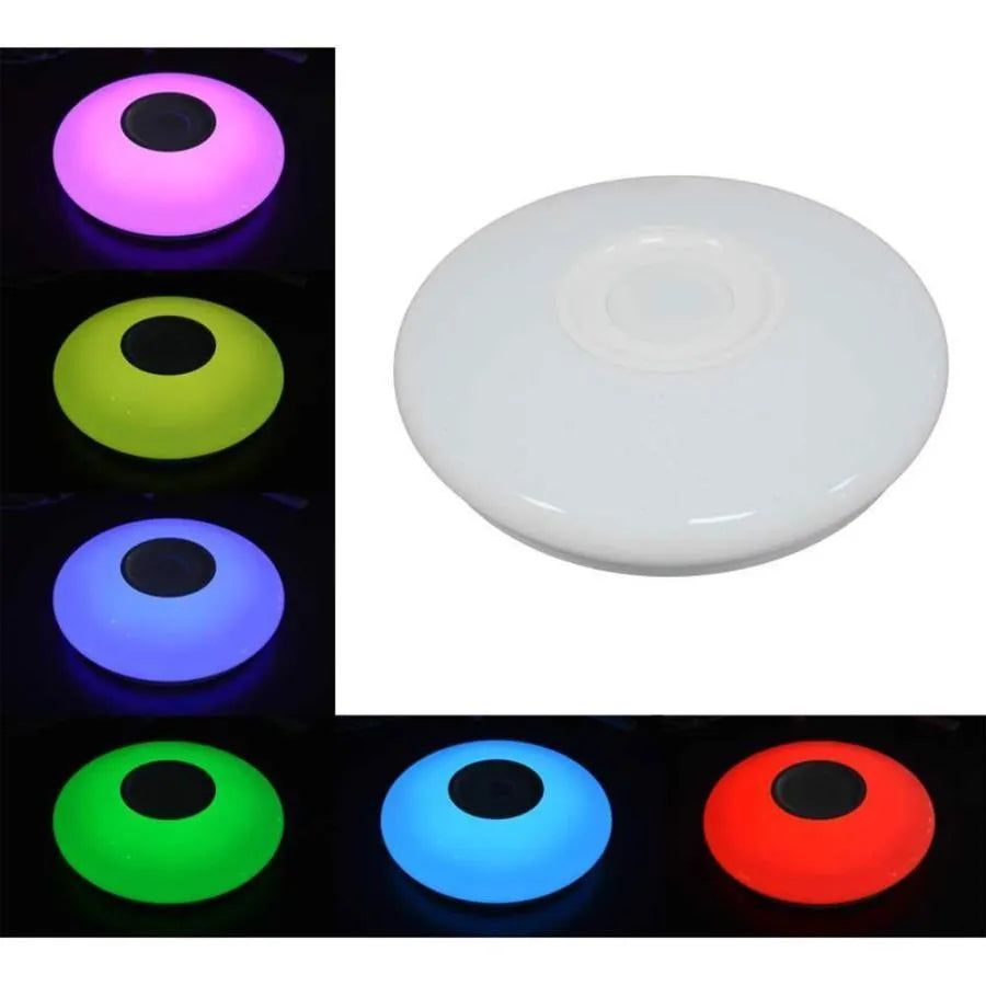 Oświetlenie sufitowe LED RGB z inteligentnym pilotem i muzyką 24W białe