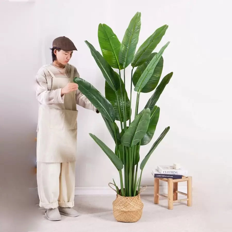 Sztuczna roślina rajski ptak (Strelitzia Nicolai), 16 liści, bez doniczki, 180 cm, zielona